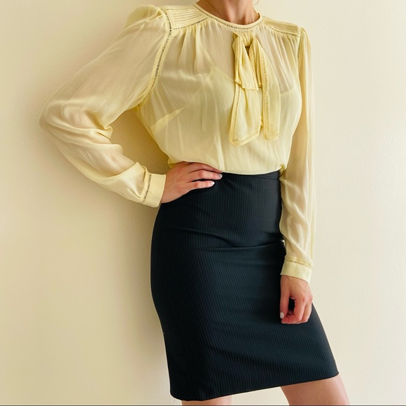 Dkny Dresses & Skirts - DKNY wool blend striped pencil midi skirt